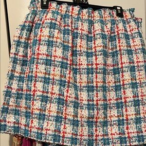 Stylish Blue and Red Plaid Mini Skirt